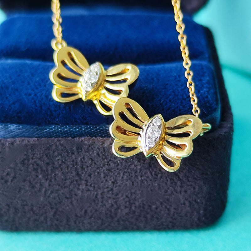 TIFFANY &Co ティファニー バタフライ ダイヤモンド ネックレス