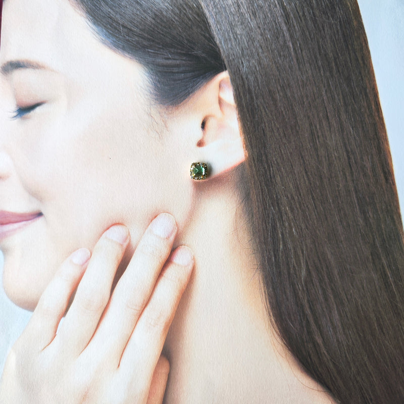 【シュガーローフ】天然エメラルド 天然ダイヤモンド ピアス