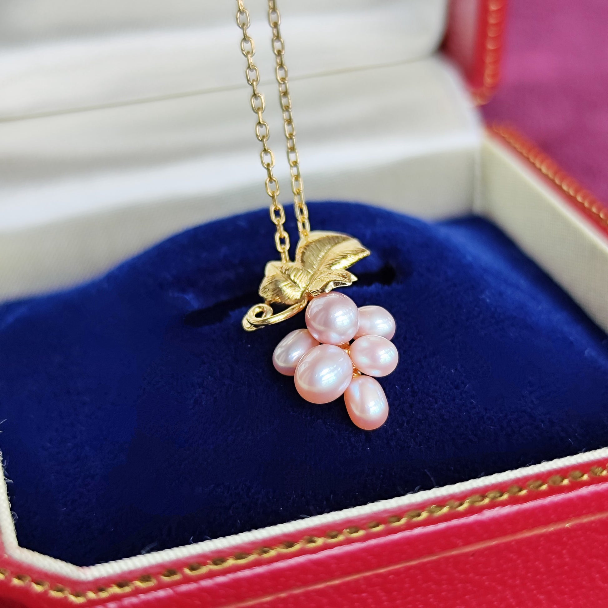 MIKIMOTO ミキモト 葡萄のモチーフ 淡水真珠 18金ネックレス
