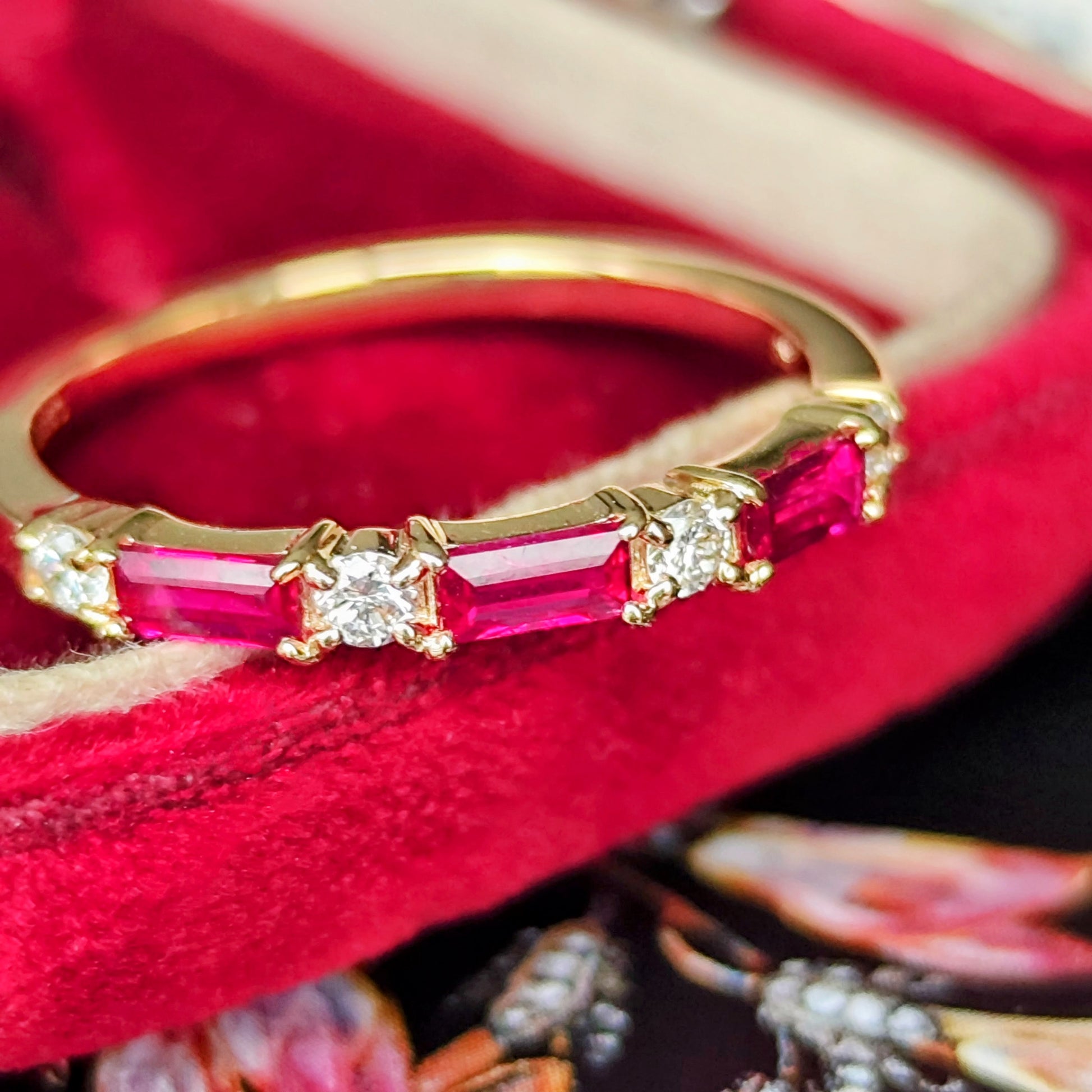 【非加熱 ピジョンブラッド】天然ルビー 天然ダイヤモンド 18金リング