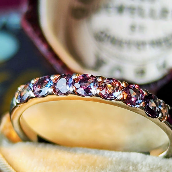 天然アレキサンドライト 0.45ct ハーフエタニティリング
