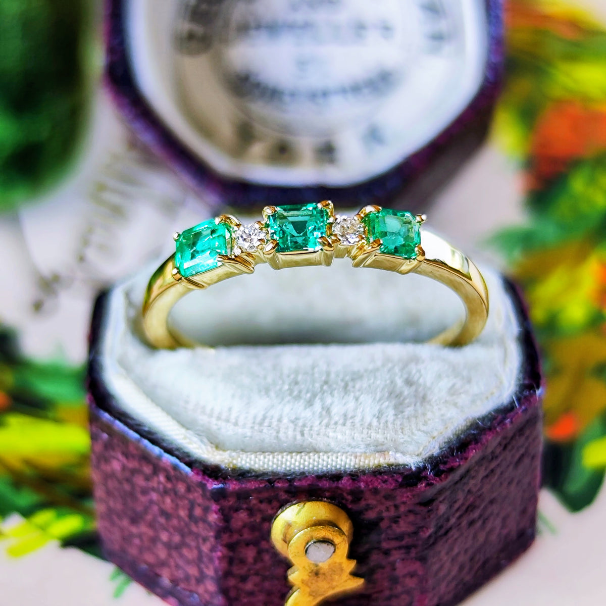 【コロンビア産】天然エメラルド 0.78ct 天然ダイヤモンド 18金リング