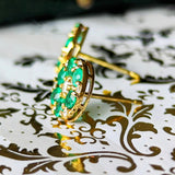 天然エメラルド 天然ダイヤモンド 18金ピアス