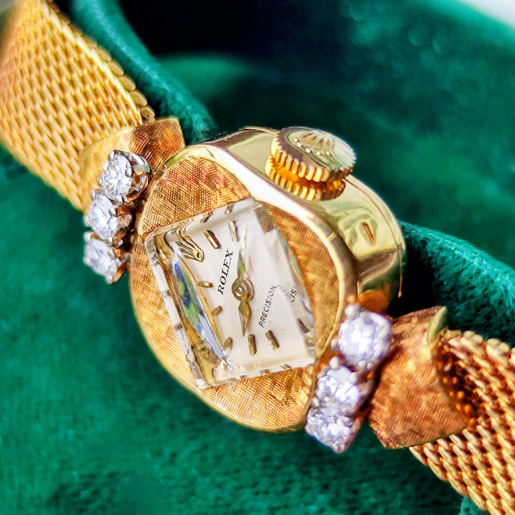 【OH済み】ROLEX ロレックスPRECISION プレシジョン 18金無垢 ダイヤモンド 手巻き腕時計