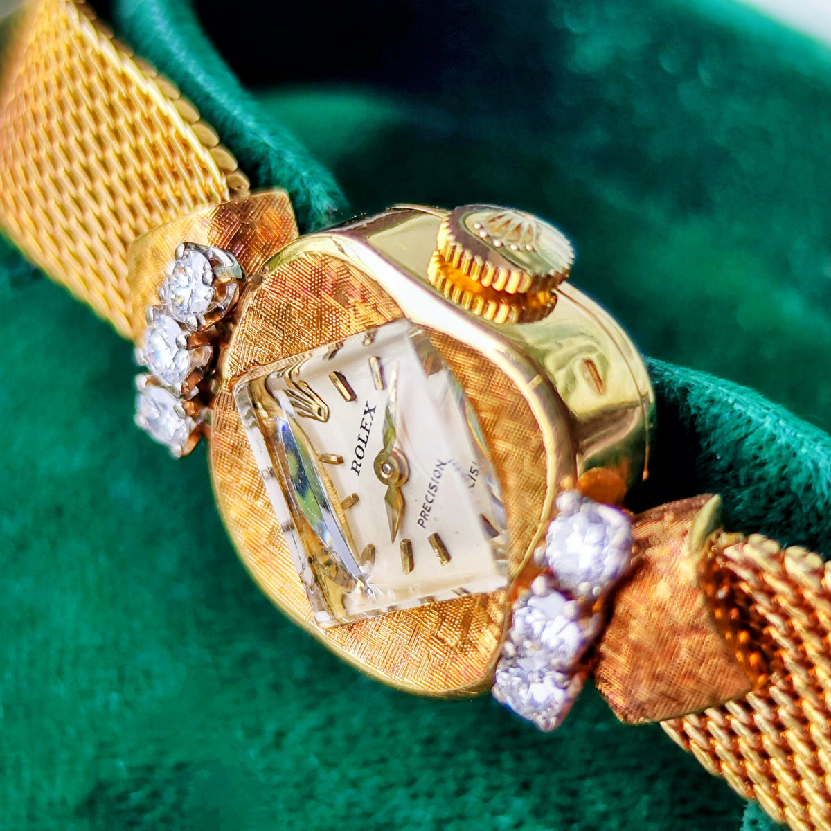 【OH済み】ROLEX ロレックスPRECISION プレシジョン 18金無垢 ダイヤモンド 手巻き腕時計