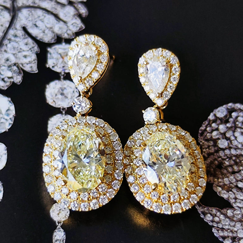 【大粒】天然ダイヤモンド 計4.02ct 1.76ct 18金ピアス GIA