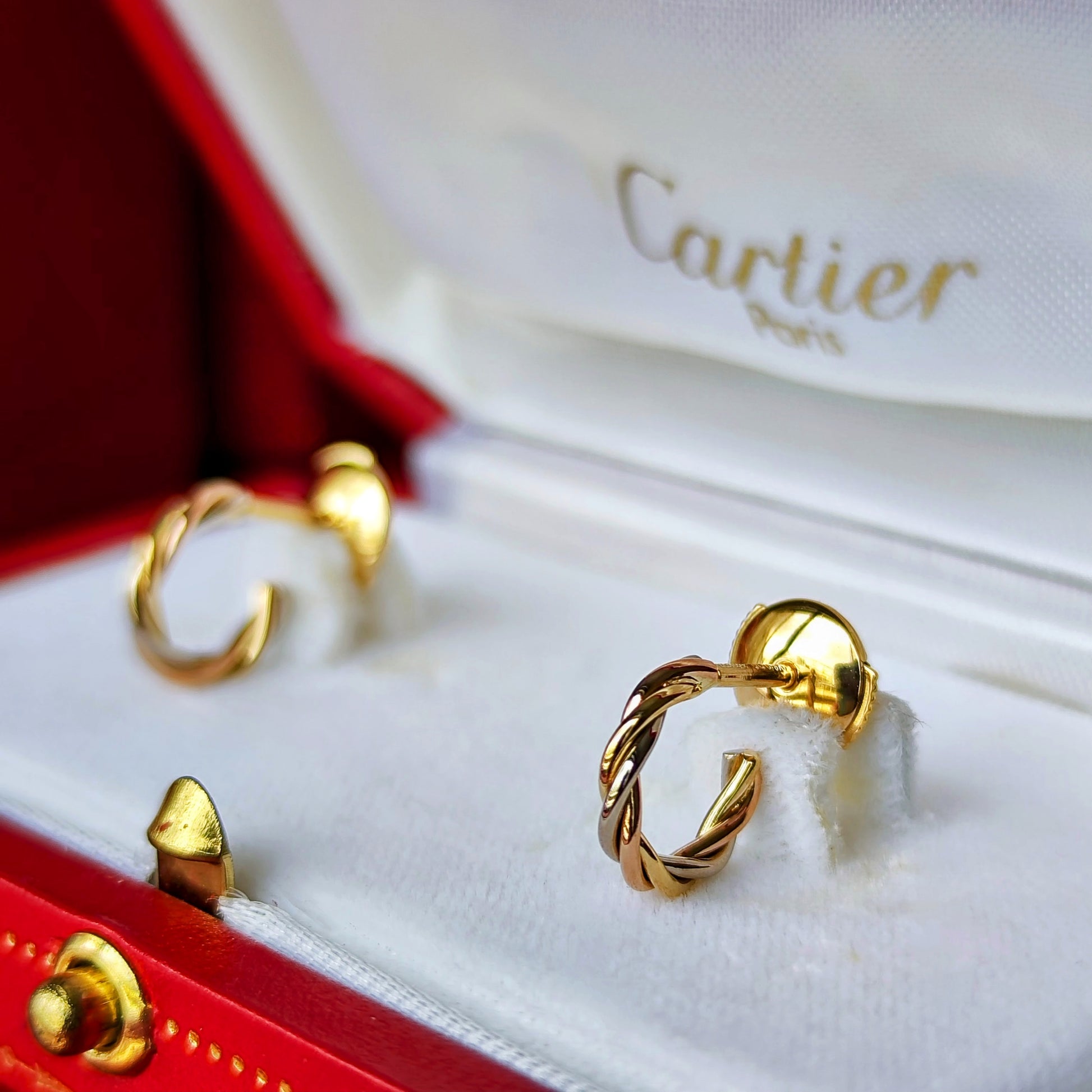 Cartier カルティエ トリニティピアス スリーカラー 18金