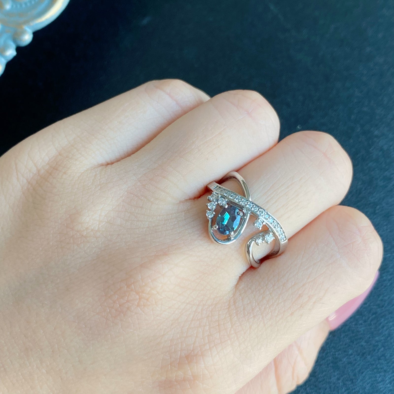 天然アレキサンドライト 0.41ct 天然ダイヤモンド リング – Mico