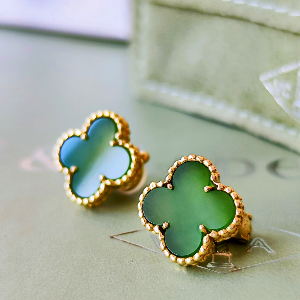 Van Cleef & Arpels ヴァンクリーフ&アーペル ヴィンテージアルハンブラ 翡翠 イヤリング