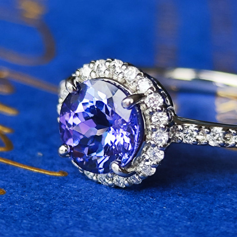 天然タンザナイト 天然ダイヤモンド リング