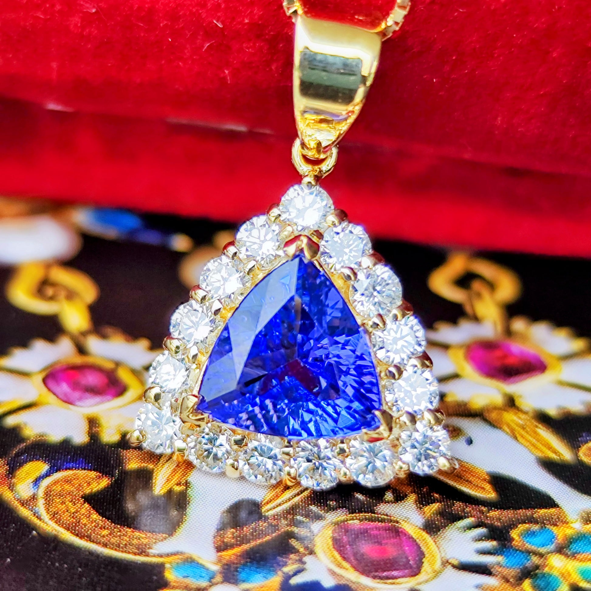 天然タンザナイト 1.82ct 天然ダイヤモンド ネックレス