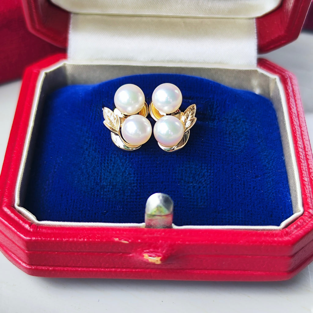 【オールドミキモト 】MIKIMOTO ミキモト あこや真珠 14金 ピアス