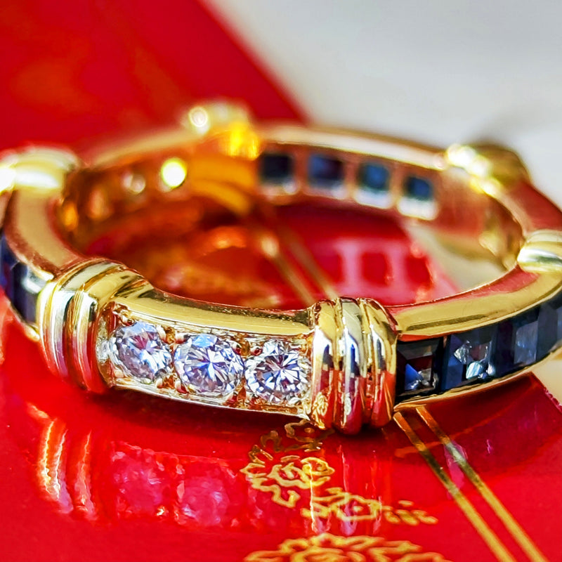 【Vintage Cartier】カルティエ コンテッサ サファイア ダイヤモンド フル リング