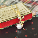 【お値下げ】あこや真珠 妖精モチーフ 18金ネックレス