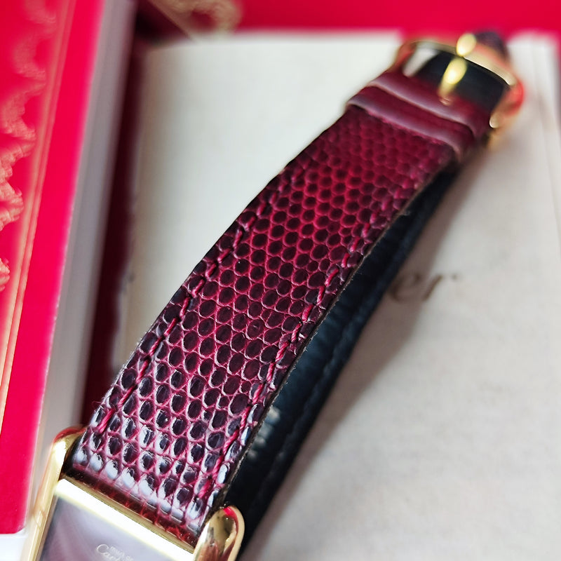 【OH済み】Cartier カルティエ マストタンク ボルドー文字盤 手巻き腕時計