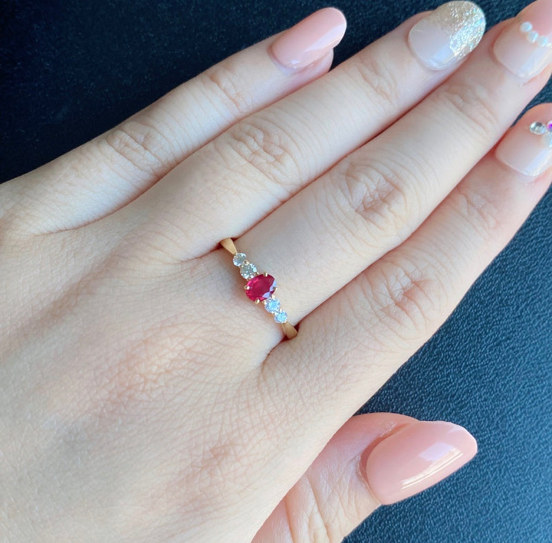 【非加熱 ピジョンブラッド】天然ルビー 天然ダイヤモンド リング