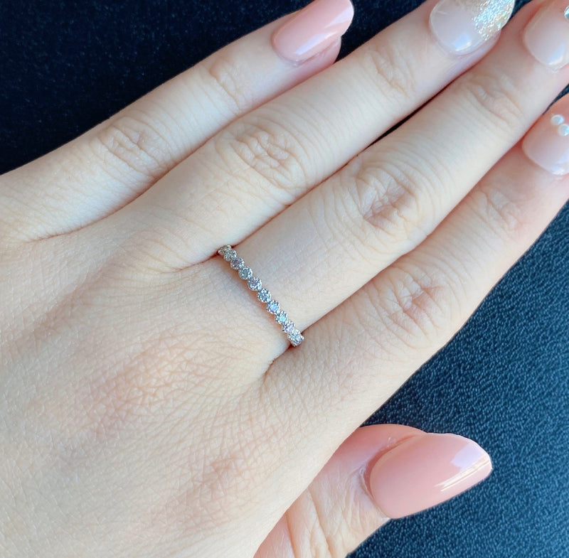 【ピンクダイヤ】天然ダイヤモンド ハーフエタニティリング