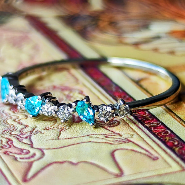 天然パライバトルマリン 天然ダイヤモンド リング