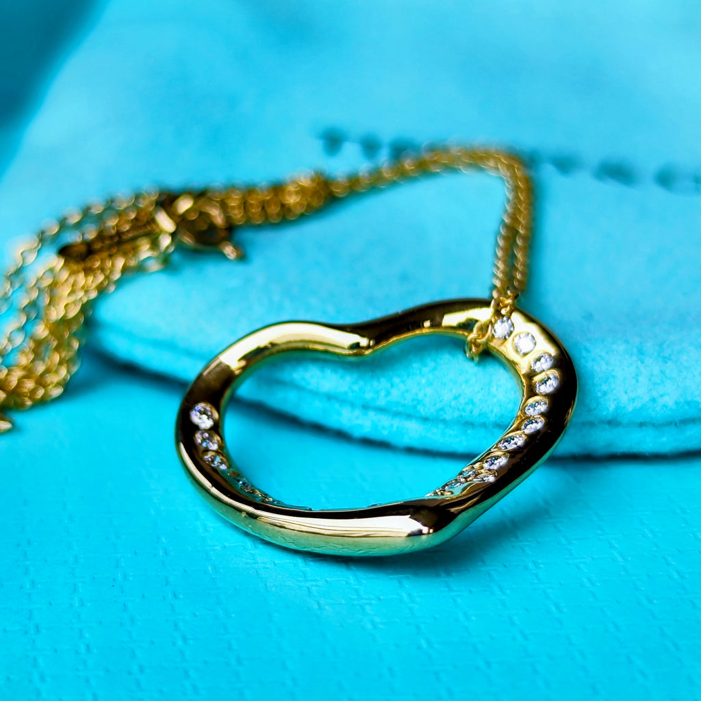 TIFFANY &Co ティファニー オープンハート ダイヤモンド １８金YG ネックレス