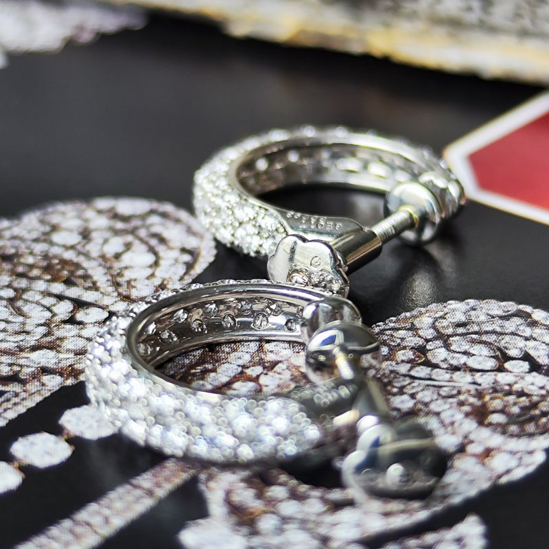 Gimel ギメル 天然ダイヤモンド パヴェ イヤリング