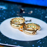 天然パライバトルマリン 天然ダイヤモンド パヴェ 18金ピアス