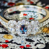 天然アレキサンドライト 天然ダイヤモンド プラチナリング