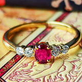 【非加熱 ピジョンブラッド】天然ルビー 天然ダイヤモンド リング