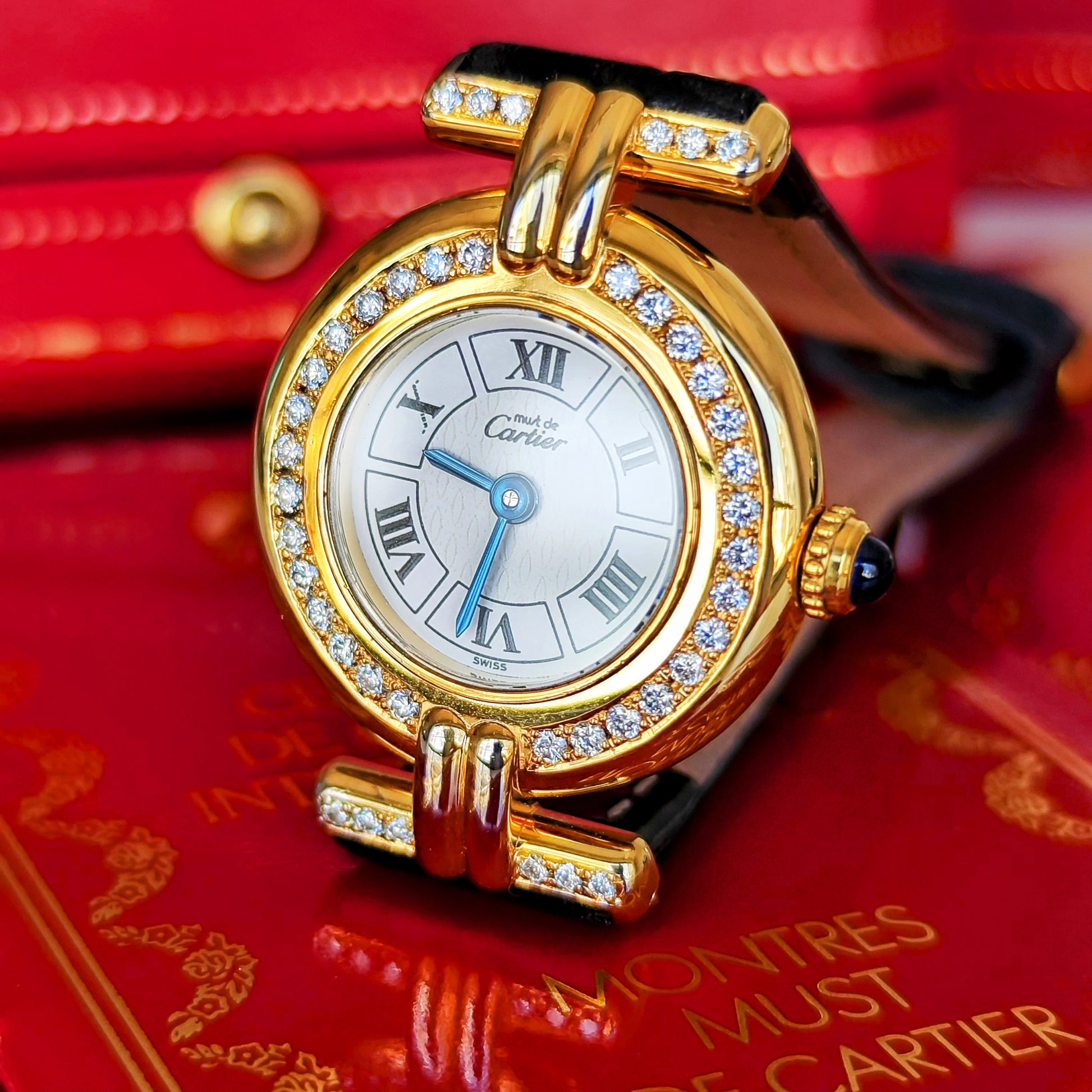 Cartier カルティエ マストコリゼ ダイヤモンドベゼル クォーツ腕時計