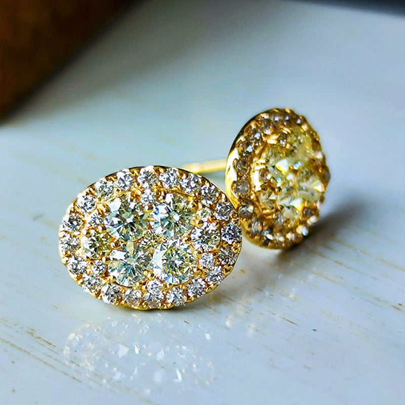 天然ダイヤモンド 18金ピアス