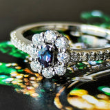 天然アレキサンドライト 天然ダイヤモンド リング