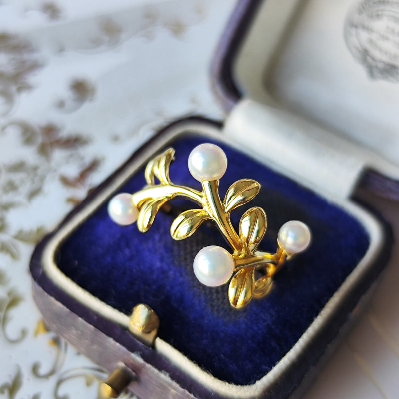 MIKIMOTO ミキモト あこや真珠 18金リング