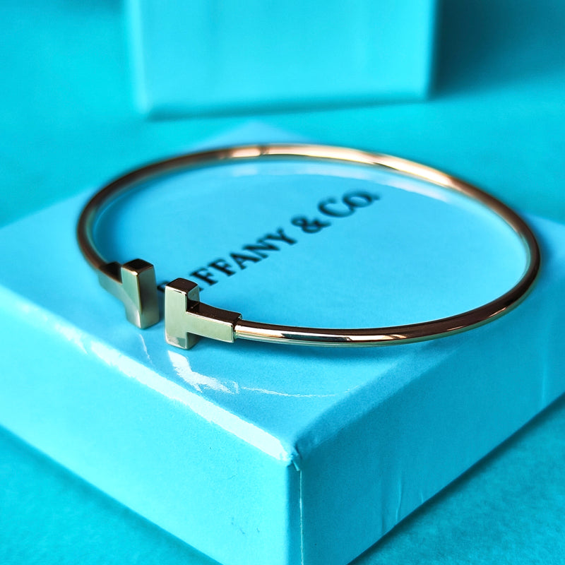 TIFFANY &Co ティファニー Tワイヤー バングル 18金PG
