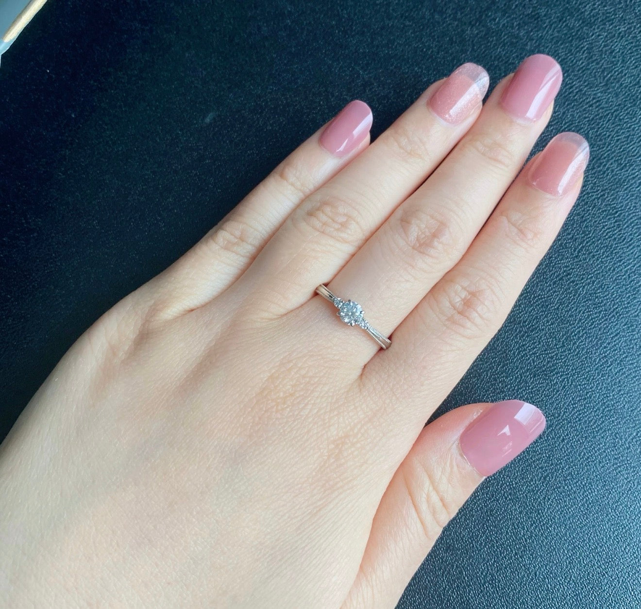 【お値下げ】Dカラー 天然ダイヤモンド 0.366ct プラチナリング