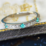 天然パライバトルマリン 天然ダイヤモンド プラチナリング