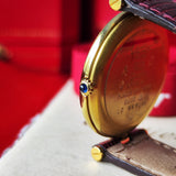 【ボーイズサイズ】Cartierカルティエ ヴァンドーム LM ボルドー文字盤 クォーツ腕時計