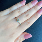 【ローズカット】天然ダイヤモンド 天然パライバトルマリン 18金リング