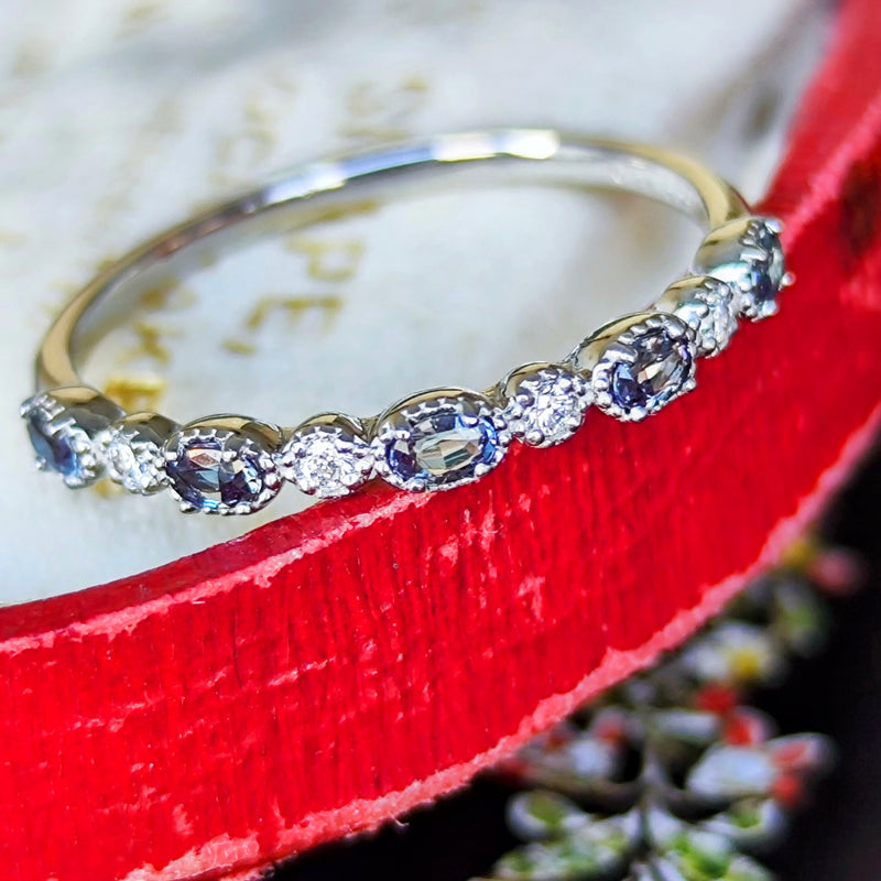 天然アレキサンドライト 天然ダイヤモンド プラチナリング