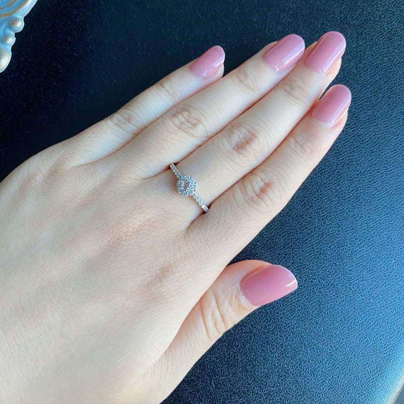 【ローズカット】天然ダイヤモンド プラチナリング