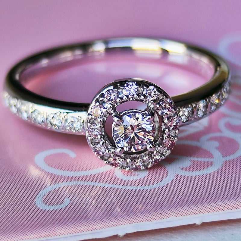 【ピンクダイヤ】TASAKI 田崎真珠 FANCY LIGHT PURPLISH PINK 18金WG リング