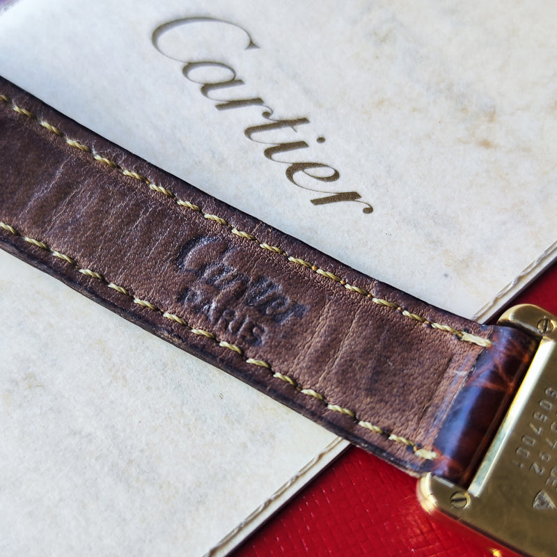 Cartier カルティエ マストタンク ヴェルメイユ ローマンダイヤル クォーツ腕時計