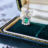 天然エメラルド 天然ダイヤモンド ネックレス