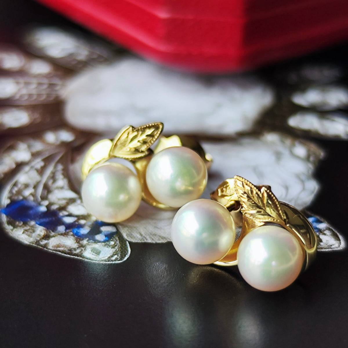 [Vintage MIKIMOTO] MIKIMOTO Akoya Pearl 14K Gold Earrings