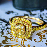 【イエローダイヤ】FANCY INTENSE YELLOW 1.01ct VS-2 リング GIA