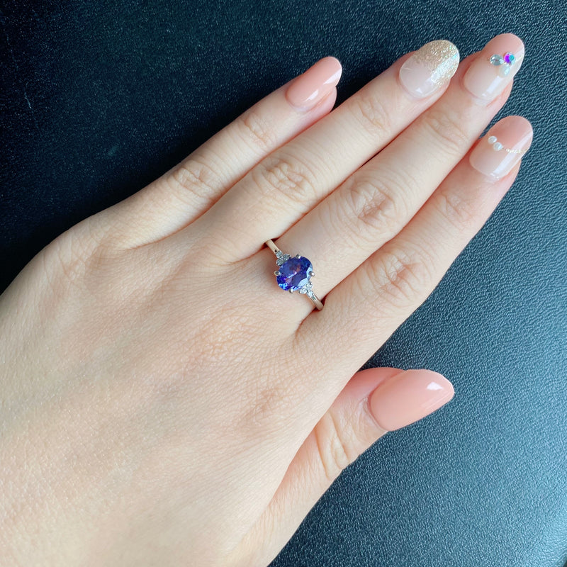 天然タンザナイト 天然ダイヤモンド リング