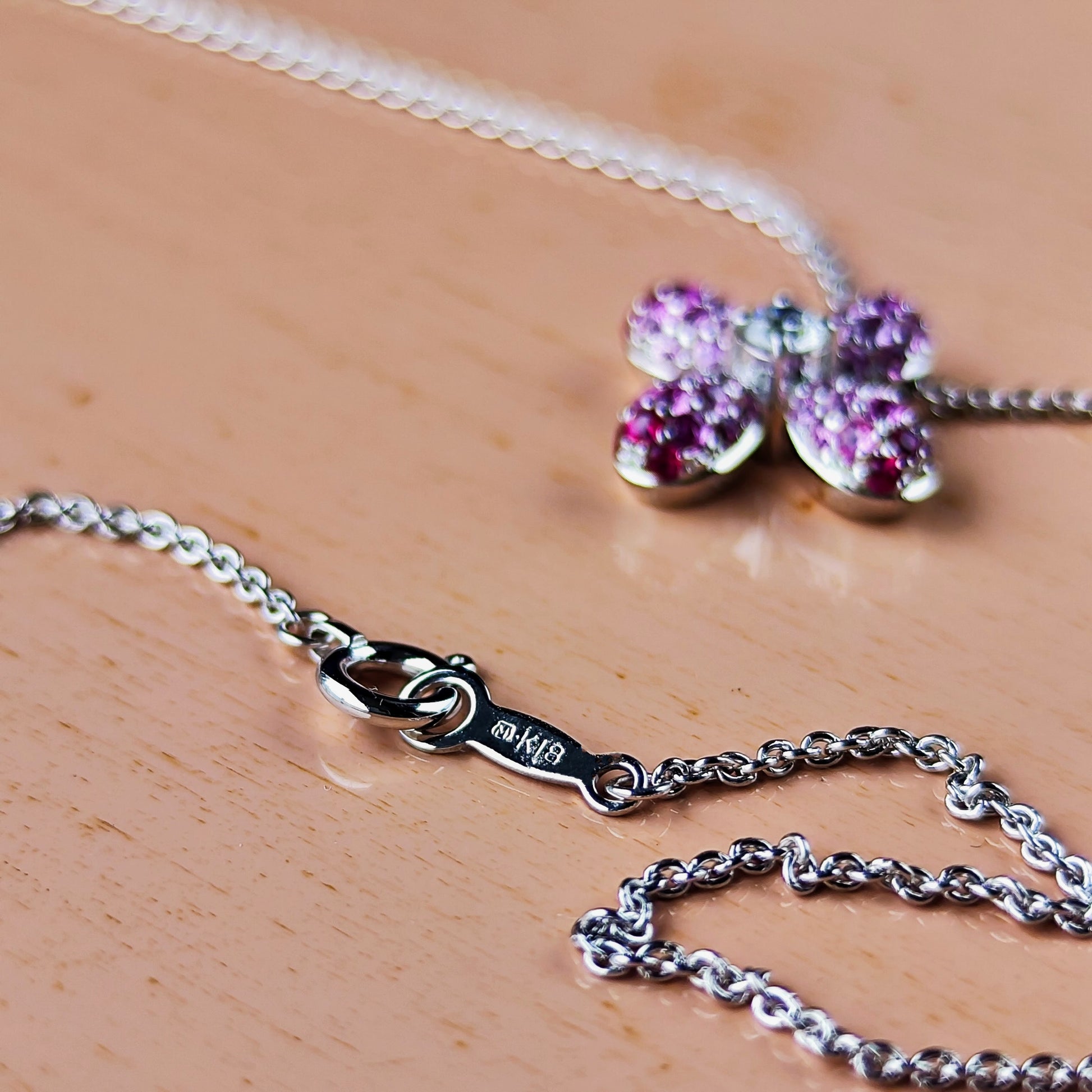 MIKIMOTO ミキモト 天然ルビー 天然ピンクサファイア 天然ダイヤモンド ネックレス 18金WG
