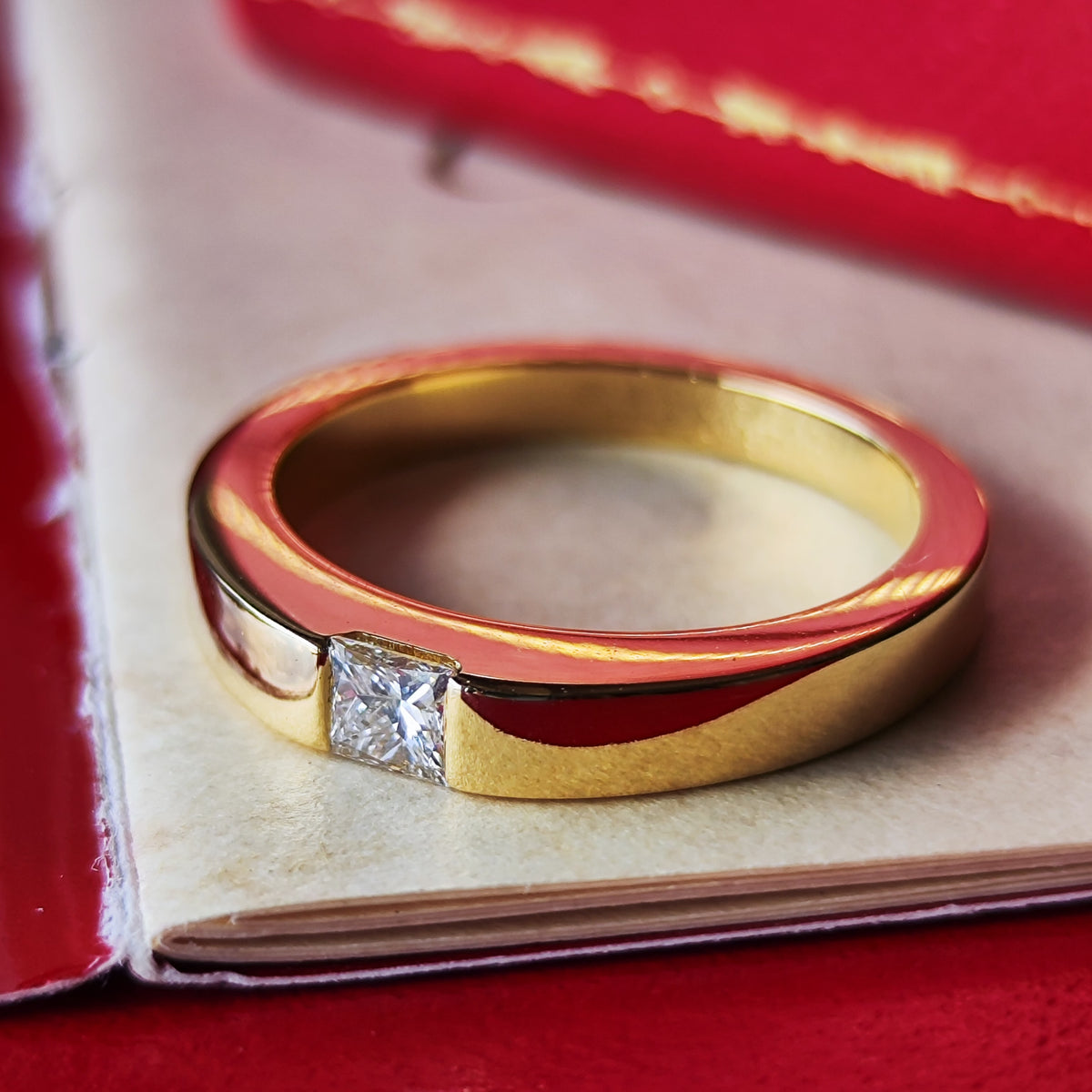 Cartier カルティエ タンクリング ダイヤモンド 18金YG 55