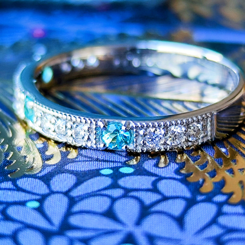 天然パライバトルマリン 天然ダイヤモンド リング