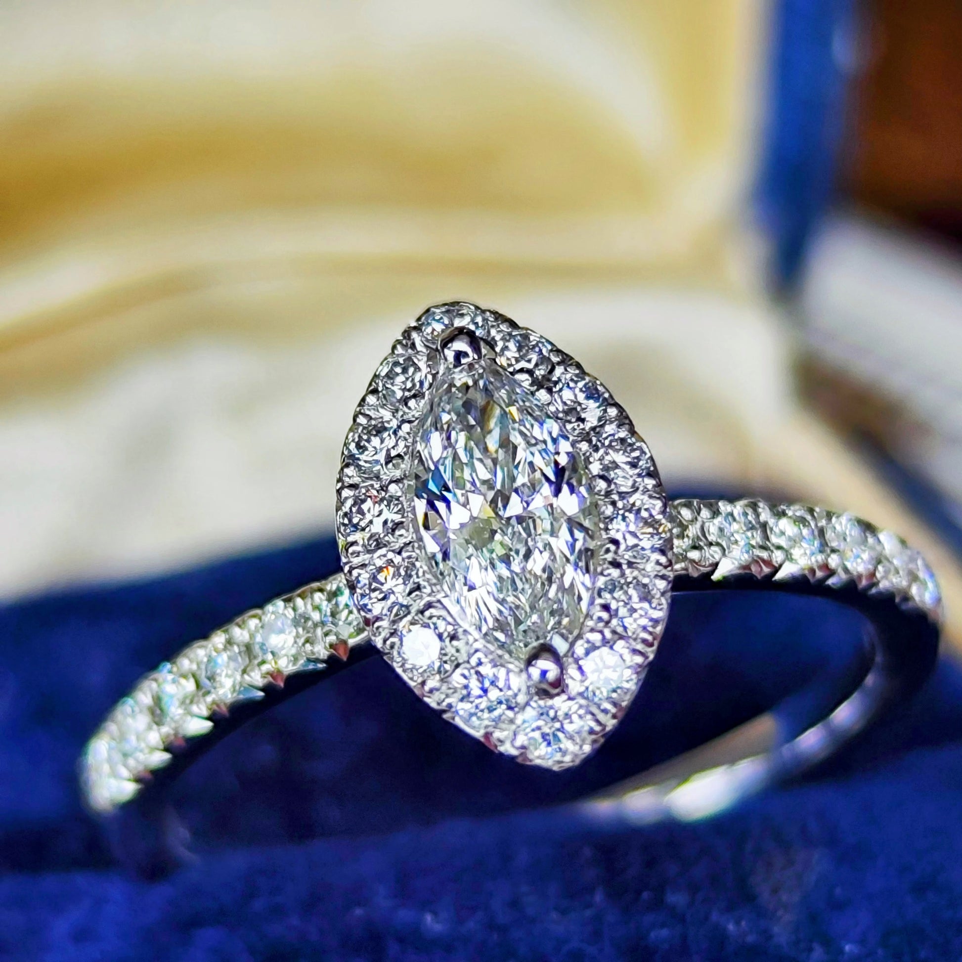 【最高級品質】天然ダイヤモンド0.31ct フローレス Dカラー マーキス GIA