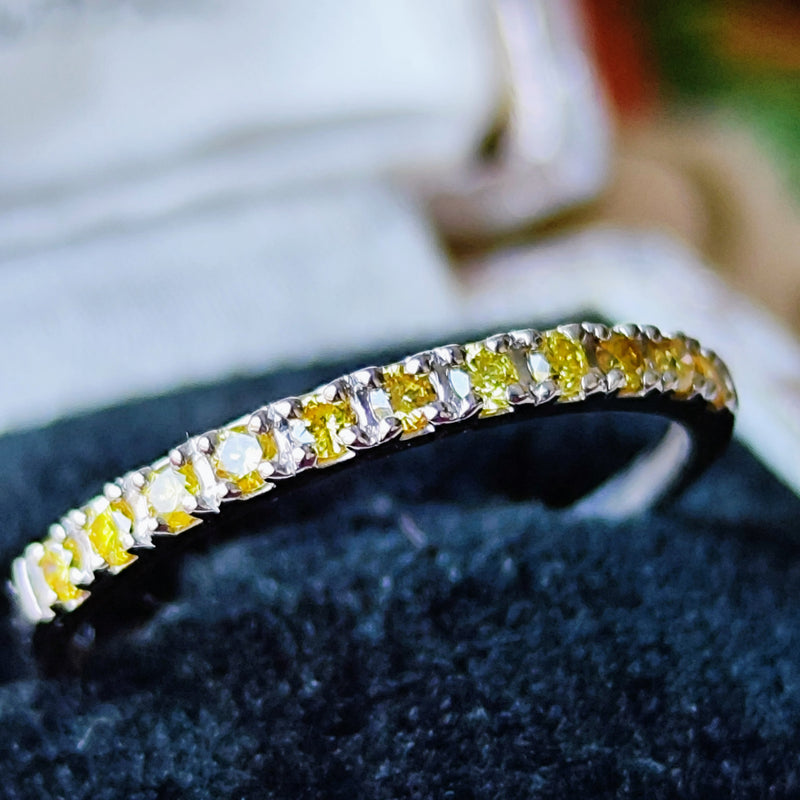 天然イエローダイヤモンド ハーフエタニティリング