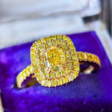 【イエローダイヤ】FANCY INTENSE YELLOW 1.0ct VS1 18金リング